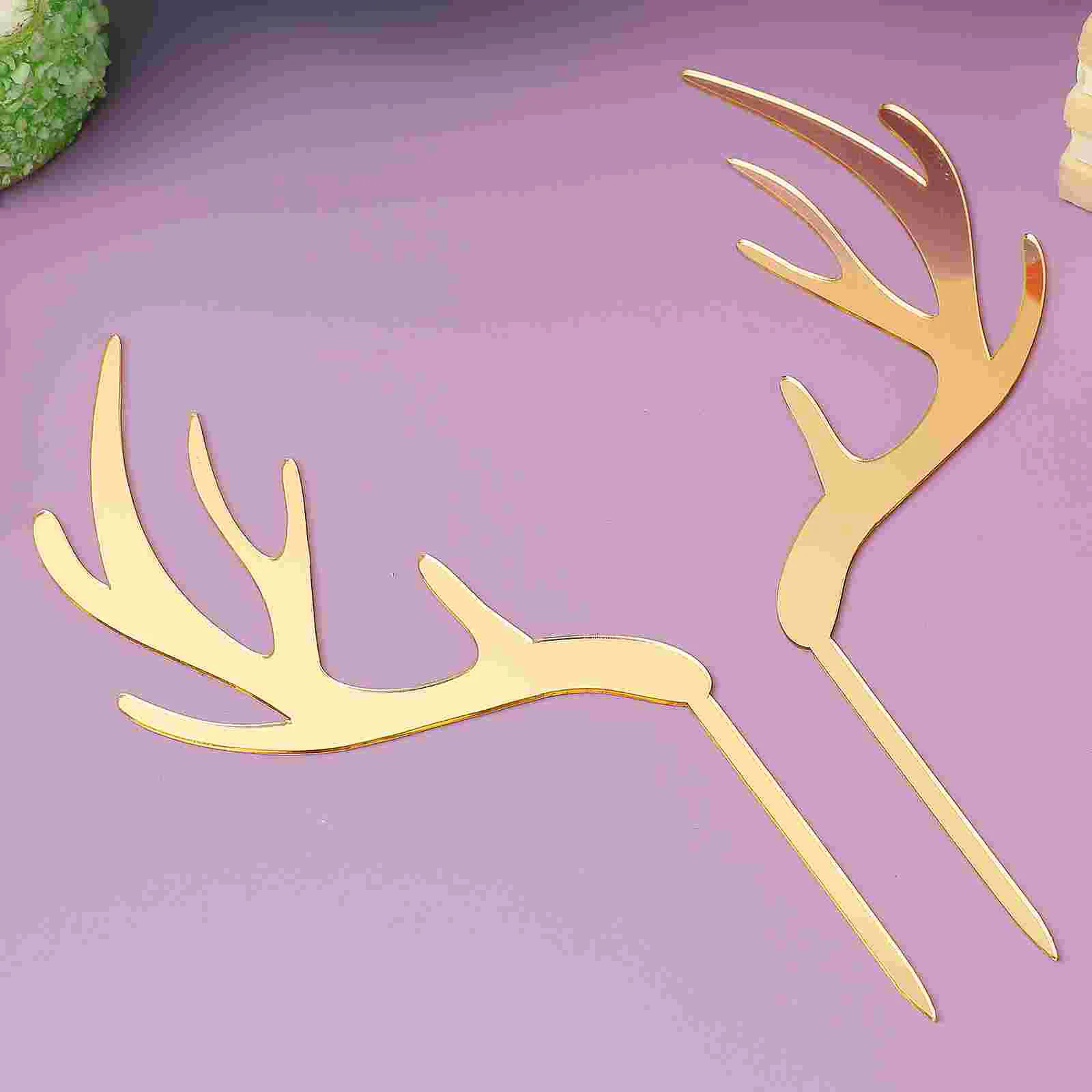 5 шт. топпер для торта с рогами оленя топперы кексов рождественские рога форма