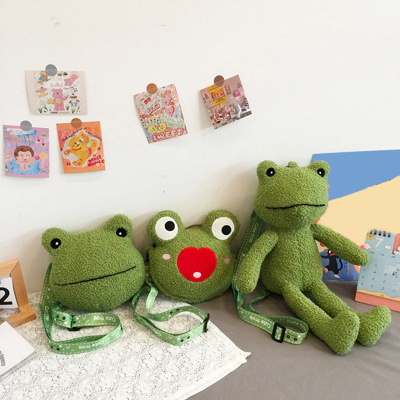 

Cute Cartoon Plush Bag Frog Messenger Bag Girl Students Shoulder Bags INS Funny Women Bags Crossbody Bags Girls Birthday Gifts