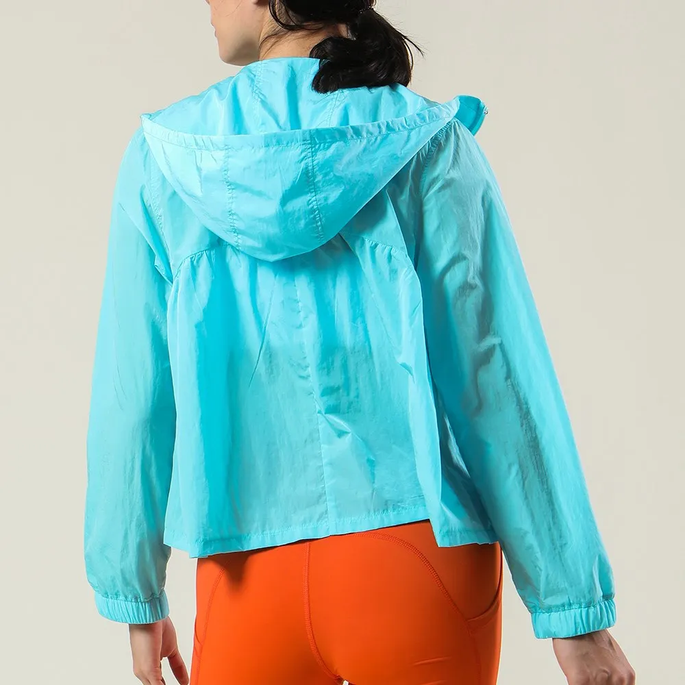 Outdoor Sunscreen Jacket Anti Ultraviolet Skin Protect Running Hoodie Sun Proof ClimbingWear Full Length Zipper Yoga Sports Top