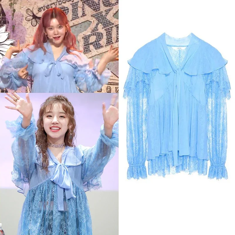

Kpop корейский певец Джаз танцевальный наряд Женская кружевная рубашка танцевальный наряд Одежда для фестиваля концерта сценический костюм модная одежда