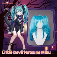 uwowo hatsunee miku cosplay miku wig anime figure miku noodle stopper villain little devil dress hair anime costumes dresses