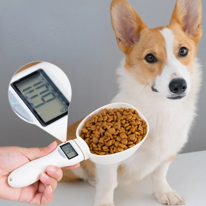 LCD electronic pet food scale, precision weighing tool, digital display kitchen scale，cat and dog feeding measuring spoon