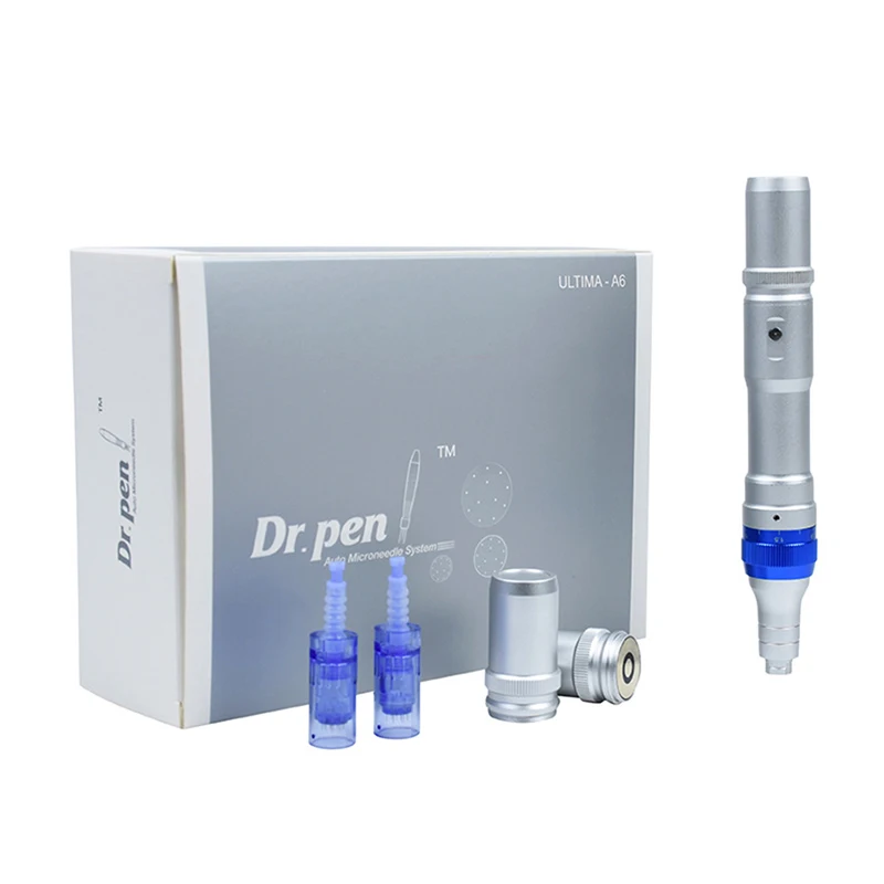 Electric Dr Pen A6 Facial Microneedling Wrinkle Acne Removal Derma Pen with Needles Cartridge Auto Micro Needling Beauty Machine