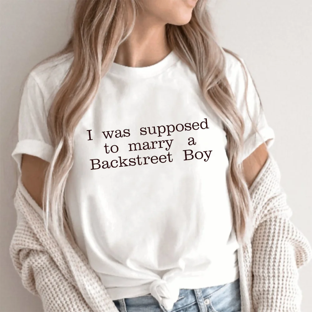 

I Was Supposed To Marry A Backstreet Boy Summer Harajuku Graphic Crop Top Woman Fashion White Crop Top Women Camisetas Mujer
