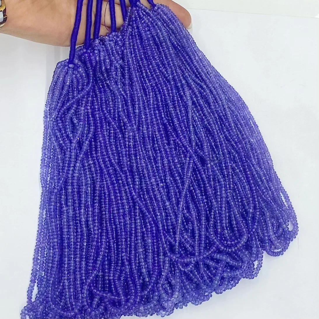 Синие танзанитовые круглые бусины 7A 3-4 5 мм 39 см для изготовления ювелирных