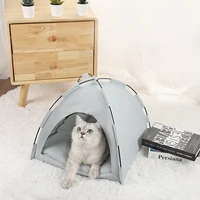 summer breathable pet tent cooling mat outdoor kennel tent foldable solid color simple pet cage dog accessories
