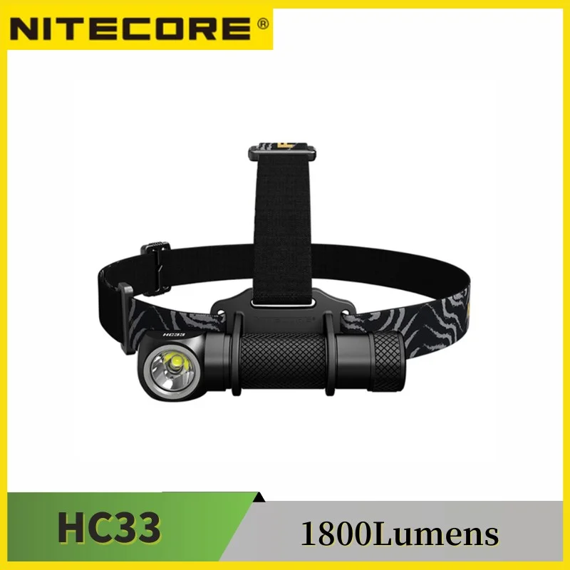 Высокопроизводительный L-образный налобный фонарь NITECORE HC33 XHP35 HD светодиодный 1800 люмен, налобный фонарь для ночной съемки