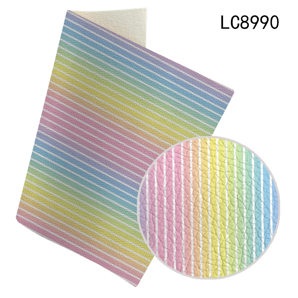 

30X136CM For Modern Ornaments Bag Making Material Striped Gradient Print Printed Faux Leather Fabric Sheet