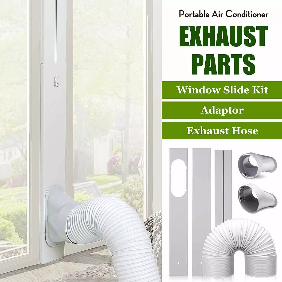 

Warmtoo 130/190cm Adjustable Window Air Seal Auto Lock Air Outlet Exhaust Vent Pipe Hose Portable Air Conditioner Accessories