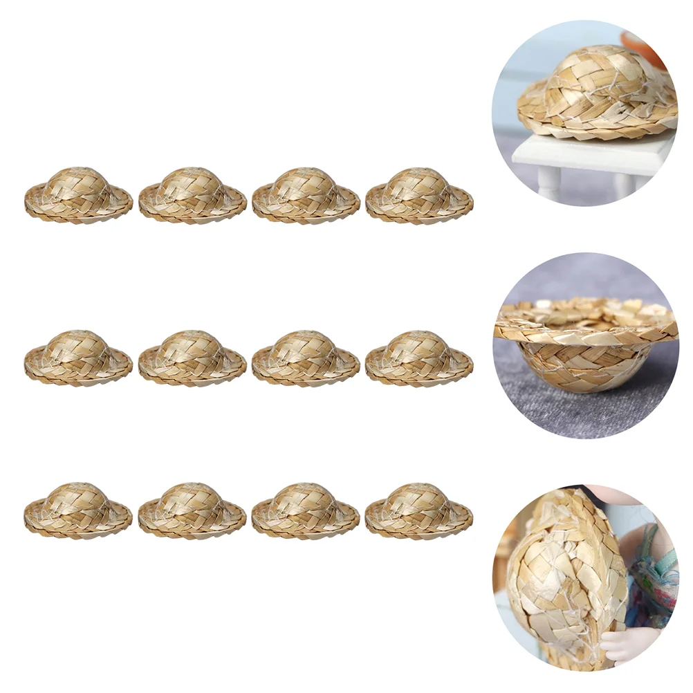 Соломенное украшение мини-шляпа модель дома рождественские украшения