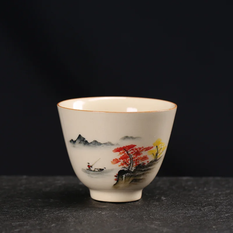 

Ceramic Hand-painted Patterned Cup Personal Kung Fu Tea Set Chinese-style Tea Cups Retro Tea Cups