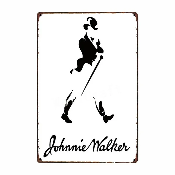 

johnnie walker whisky Metal Sign Wall Poster Sticker Party Decor for Pub bar Mural Iron Plaque Painting FG-237
