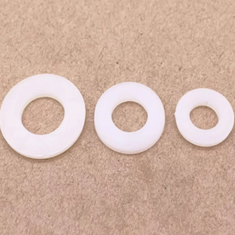 10-1000 шт. M2 M2.5 M3 M4 M5 M6 M8 M10 M12 M14 Белый нейлон PA66 Плоская шайба с покрытием Прокладка