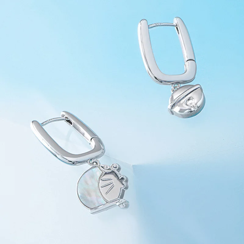 

New Cute Asymmetric Earrings Fashion Rose Gold Female Jingle Cat Ear Studs Oil Drip Earrings As A Jewelry Gift for Women Girl