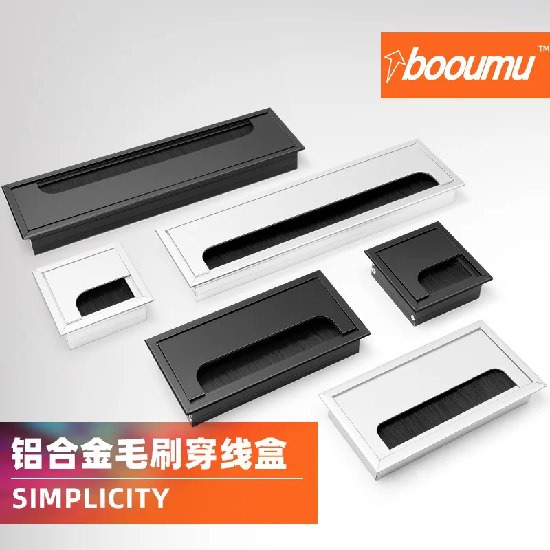 

Sand Silver ABS Plastic Threading Box Computer Desk Wiring Box Wire Hole Cover Threading Hole Desktop Wire Hole Box Desk