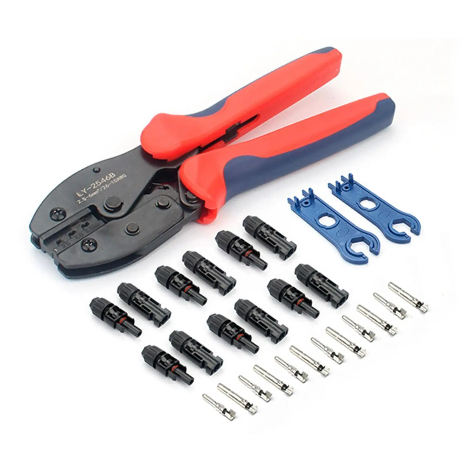 

Solar Crimping Tool Kit For 2.5-6.0mm²/awg26-10 Solar Panel Pv Cable With 12pcs Male Female Solar Panel Cable Connectors M5a6