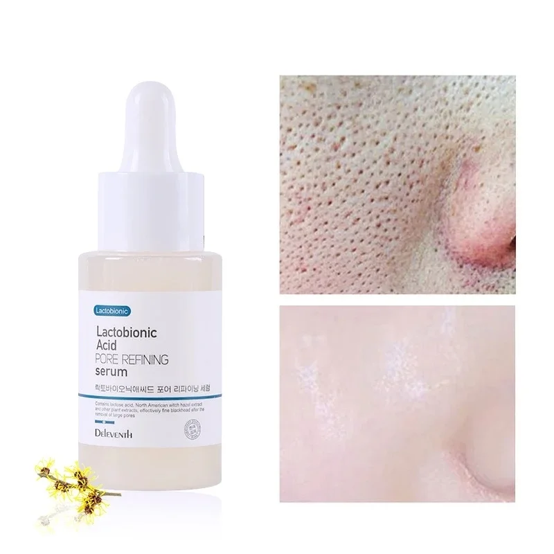 

Lactobionic Acid Pore Shrink Face Serum Hyaluronic Acid Moisturizing Nourishing Essence Firming Brighten Beauty Korean Cosmetics