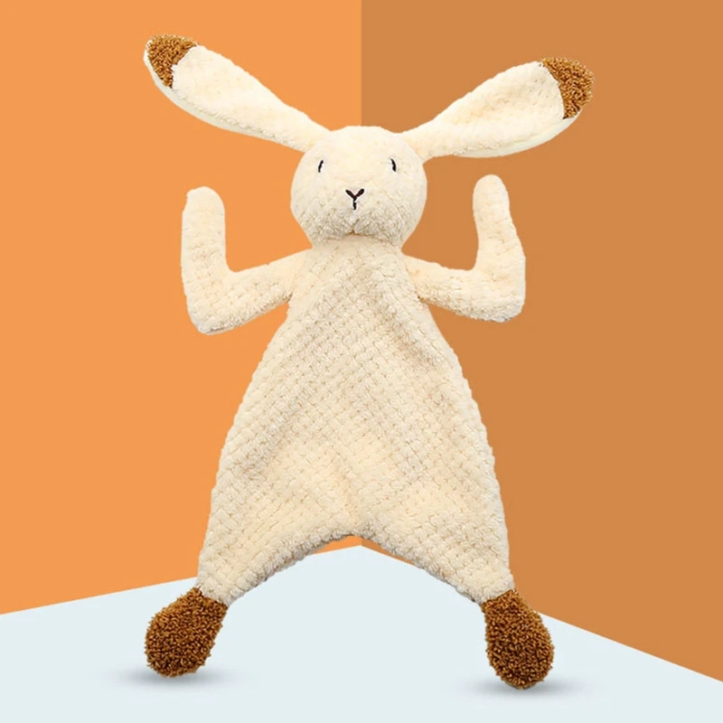 

Baby Security Blanket Soothing Appease Towel Soft Animal Rabbit Plush for Doll Teething Bib Infants Comfort Sleeping Nursing Toy