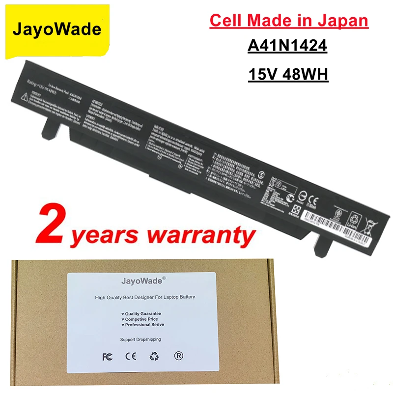 

JayoWade New A41N1424 Laptop Battery for ASUS ROG ZX50 ZX50J ZX50JX ZX50V ZX50VW GL552 GL552VW GL552J GL552JX GL552V 15V 48WH