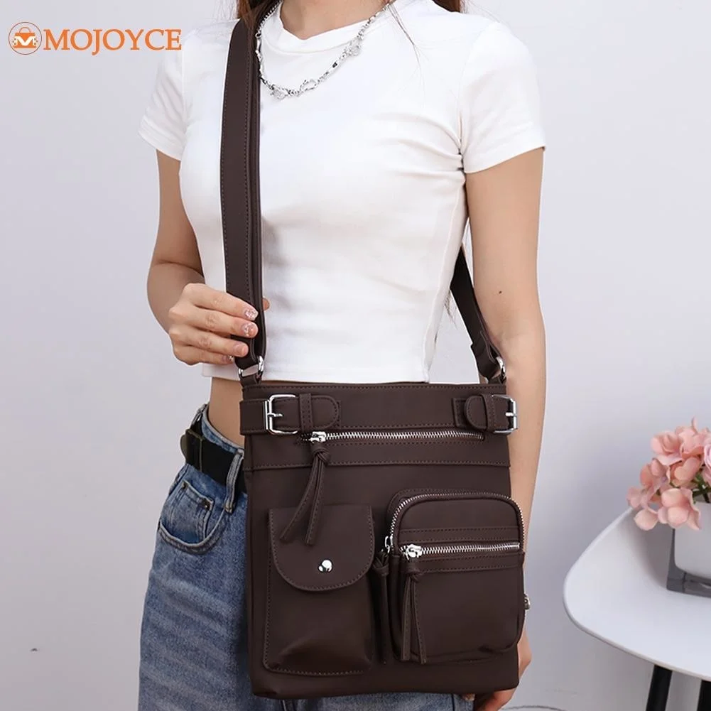 

Ladies Multi Pocket Zippered Square Bags Durable Scratch Resistant Crossbody Bag PU Large Capacity Pillow Bag Women Shoulder Bag