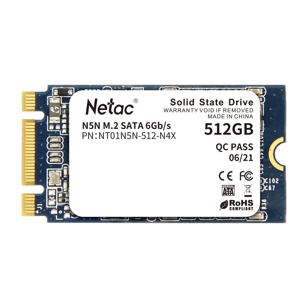 Твердотельный накопитель Netac N5N M.2 2242 SATAIII 3D NAND SSD чтение/запись 540/490MB/s