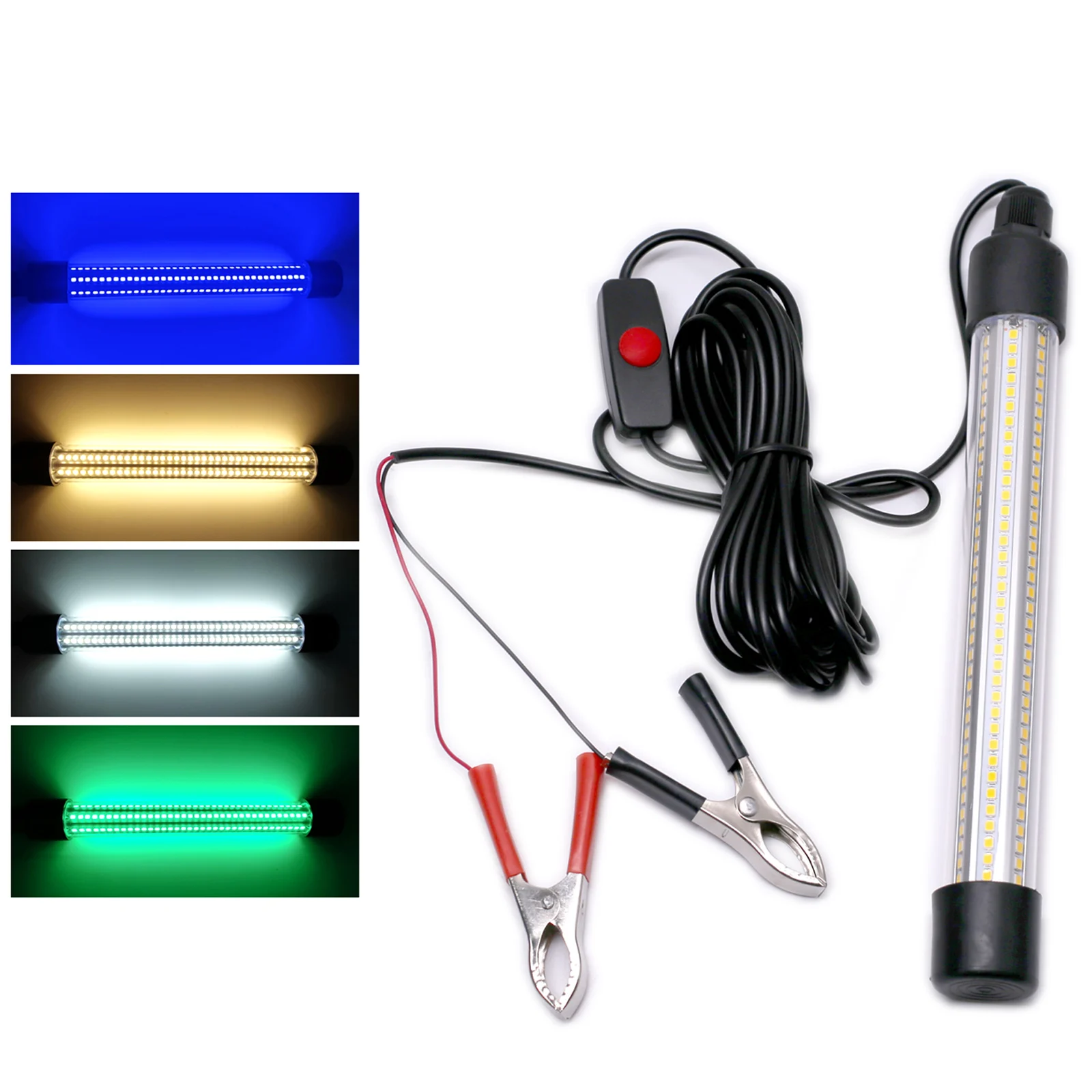 

White Lamp Submersible Underwater Light Waterproof Outdoor Boat Lights Night Fishing For 2200lm Green Lighting