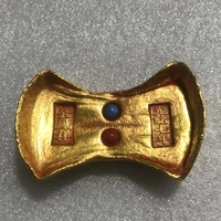 home crafts antique gilt copper gold ingots inlaid gemstones ancient coins collection souvenirs