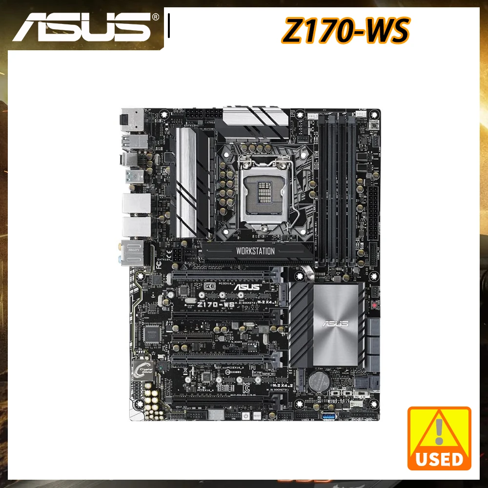 ASUS-placa base Z170-WS 1151, DDR4, 64GB de RAM, compatible con procesador Core i7, i5, i3, Intel Z170, USB3.0, SATA3, ATX, PCIe 3,0, X16