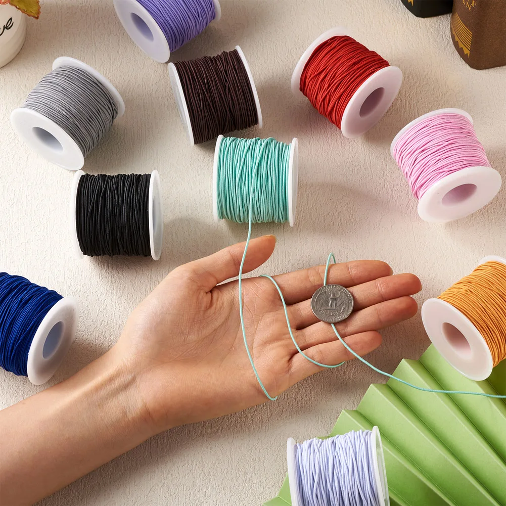 10 Rolls 1mm Polyester Elastic Cords Round Threads String Bracelet Necklace Beading Rope For DIY Jewelry Making Accessories