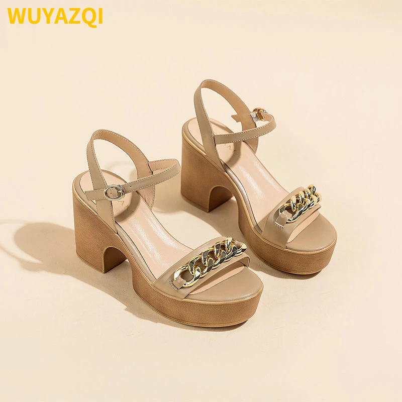 

WUYAZQI Roman sandals women's thick soles thick heels women's Slippers New Women's high heels fashion women's shoes Q8