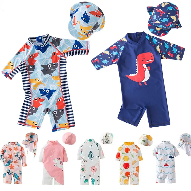 

Детский слитный купальник для мальчиков, купальный костюм с акулой, динозавром, УФ, одежда для купания