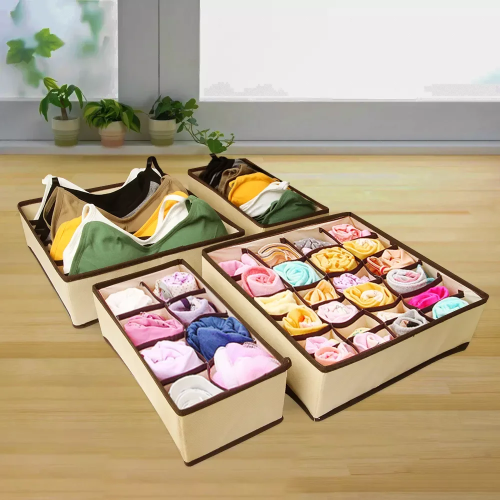 

2022New Multiple Divisions Underwear Bra Organizer Storage Box Drawer Closet Clothes Organizers for Underwear Scarfs Socks Bra