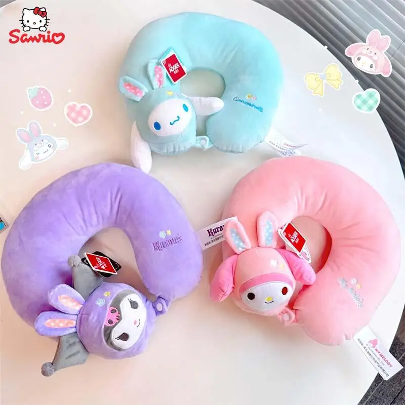 

Sanrio плюшевая U-образная подушка My Melody Cinnamoroll Kuromi мультяшный милый кролик Серия портативная плюшевая подушка для сна заботливые подарки