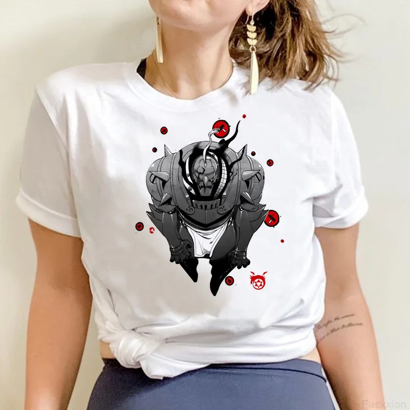 

Цельнометаллическая футболка с альхимиком, Женская Повседневная забавная Винтажная футболка с рисунком y2k