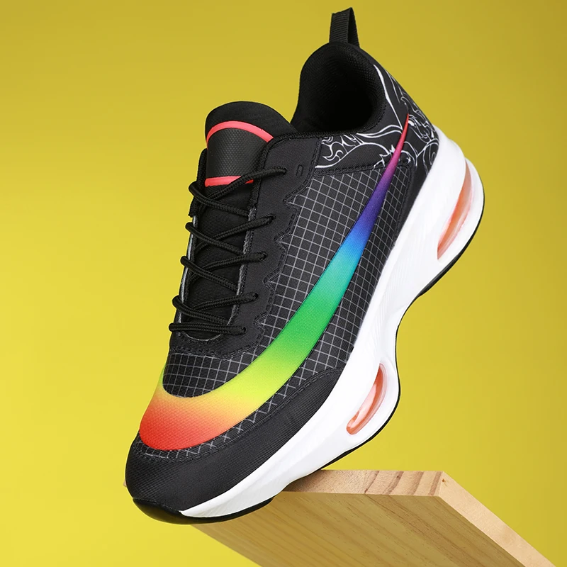 Air Cushion Male Sneakers Breathable Sport Running Shoes Men Lace-up Damping Athletic Gym Training Shoes Fashion Casual Footwear