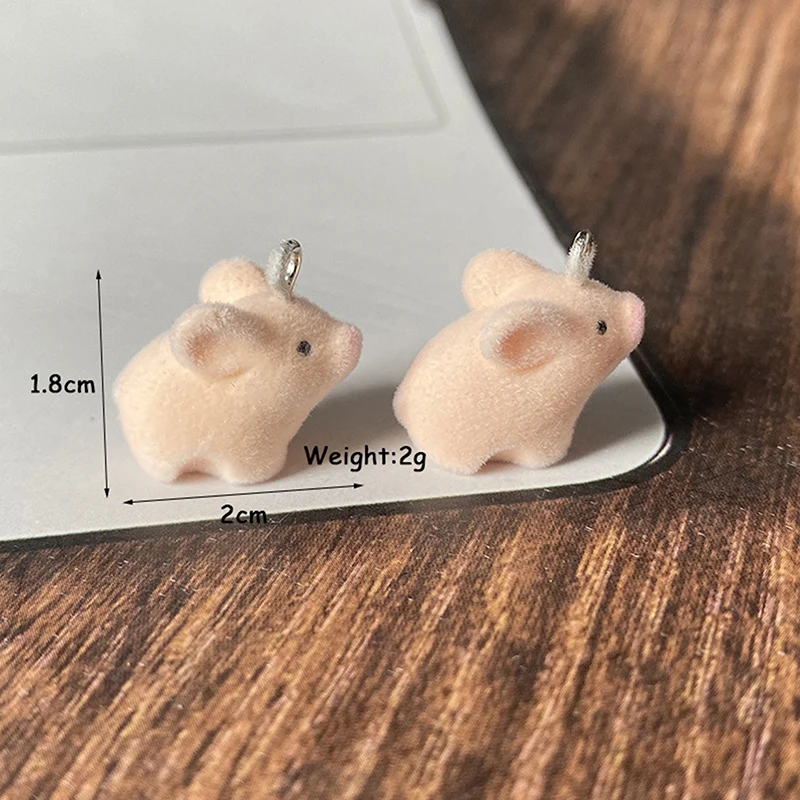 1 шт. 3D мини флокирование розовая свинья смоляные подвески оптом Kawaii кулон в виде животного для серег брелок Diy ювелирные изделия сделать аксессуары (art.: 3920ca80332ba) - 3920ca80332ba