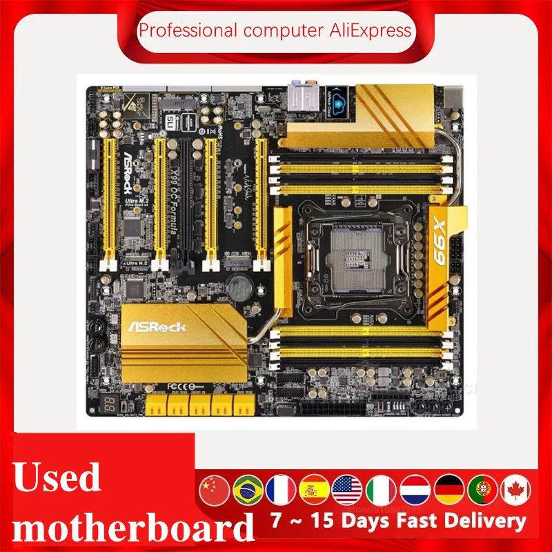 Материнская плата для ASRock X99 OC FORMULA оригинальная б/у материнская X99M 2011 Socket LGA Core i7