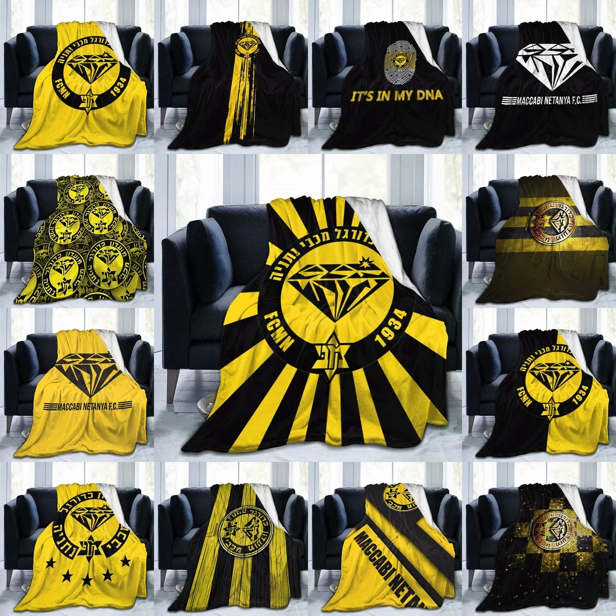 Maccabi Netanya фланелевое одеяло теплое для кровати путешествий кемпинга гостиной