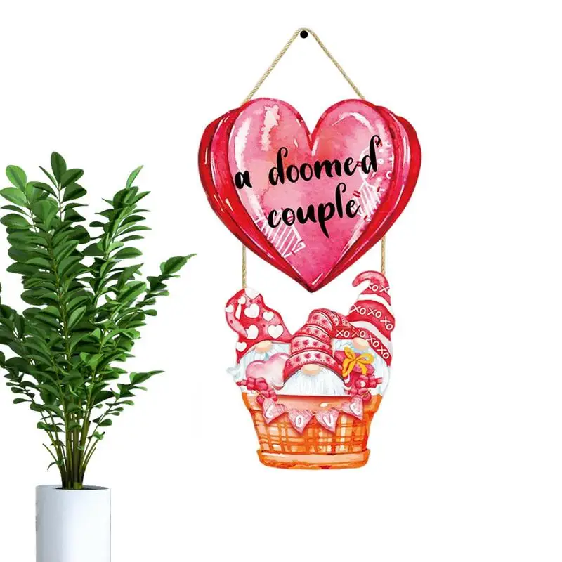 

Valentine's Day Wood Hanging Sign Beautiful Happy Valentine's Day Front Door Sign Valentine's Day Door Decorations Red Heart