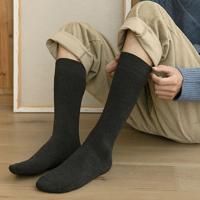 

Cold 3 Pairs/lot Knee Socks Leg Terry Compression Snow Thick Socks High Warm Men's and Long Winter