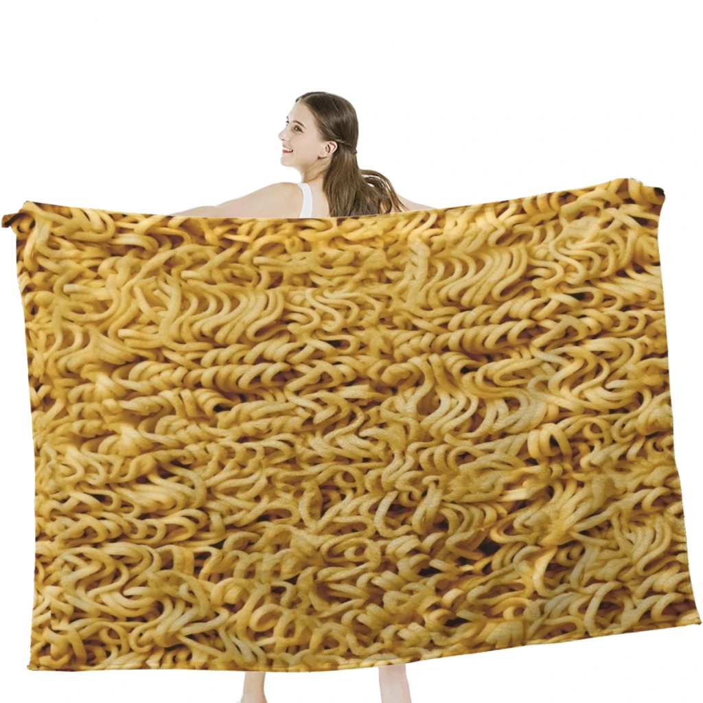 

Seamless Ramen Noodle Pattern Throw Blanket Soft Warm Bedspread Camping ,Travel Bedding Blanket