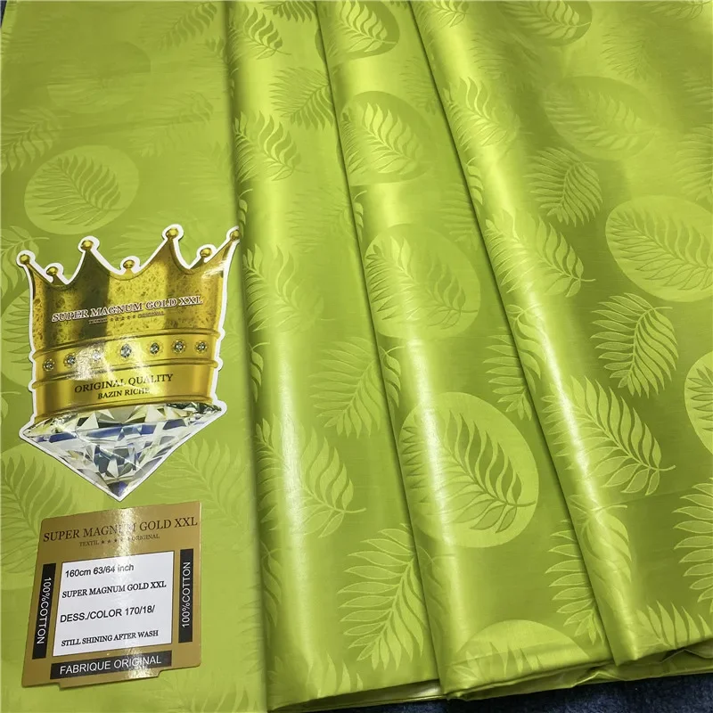 

5 Meter 100% Cotton African Jacquard Basin Dress Fabric Bazin Riche Brode For Men Or Women Clothes Material Wedding Party 4L7252