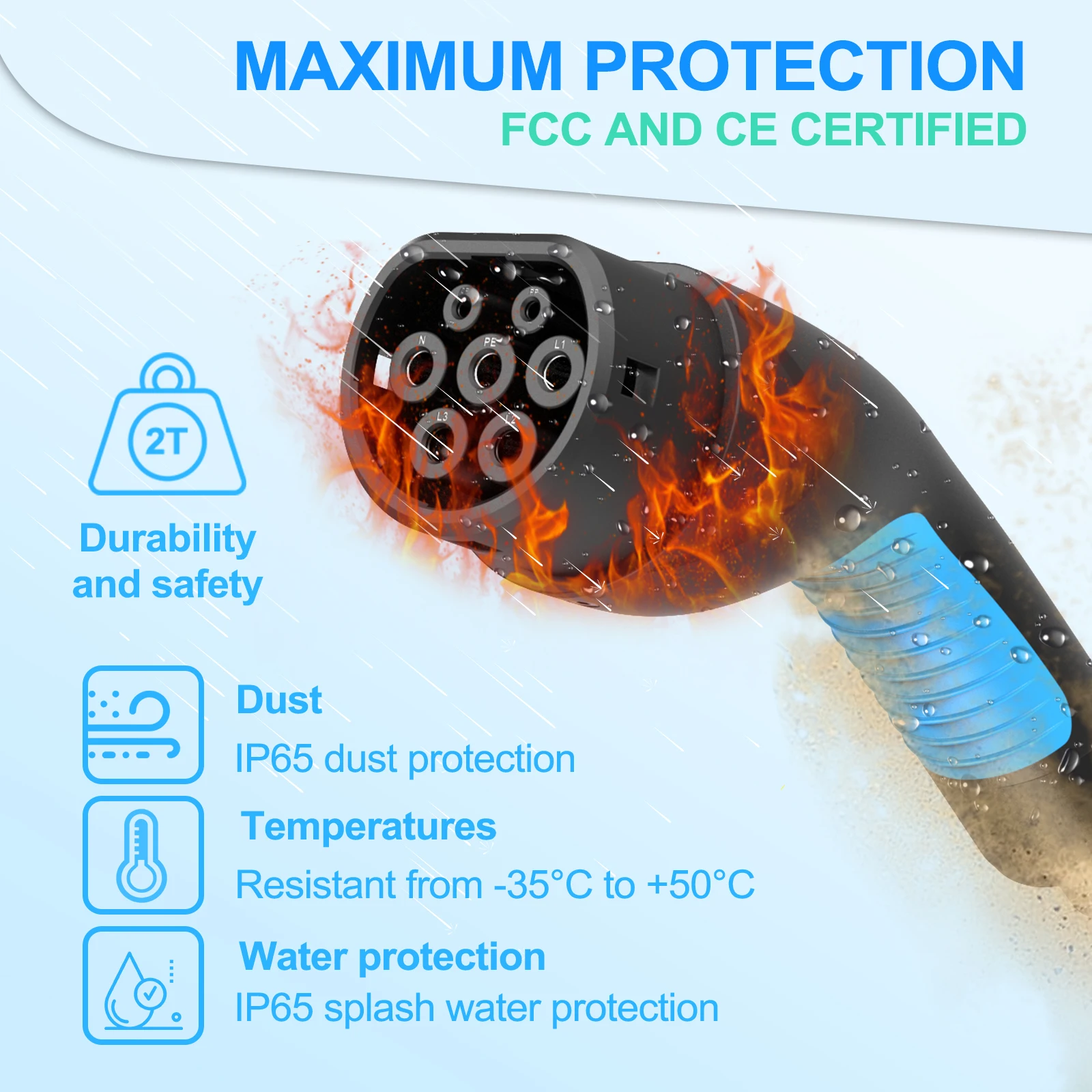 Зарядный удлинитель EVDANCE 10 м для электромобилей однофазный 7 2 кВт совместим со