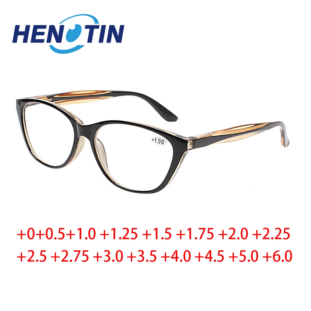 

Henotin Reading Glasses Spring Hinge Men Women Exquisite Colored Mirror Legs Lightweight and Comfortable HD Reader Eyeglasses