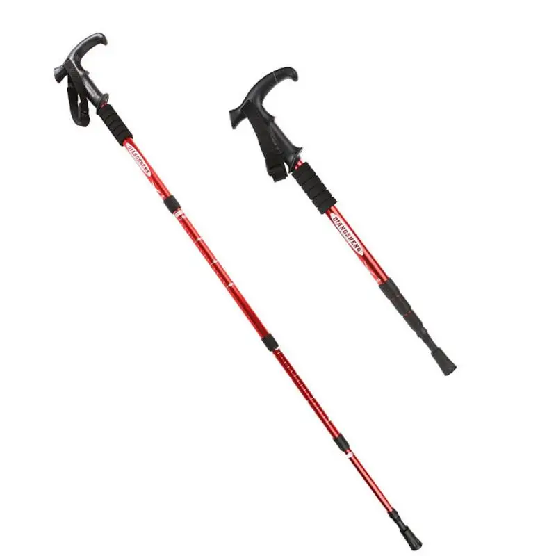 

Сверхлегкая телескопическая Трекинговая палка с Т-образной ручкой, трость для ходьбы, Походов, Кемпинга, альпинизма, выдвижная трость для п...
