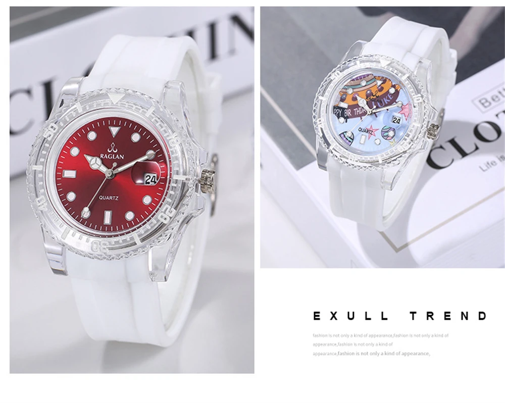 Часы наручные женские кварцевые с силиконовым ремешком роскошные модные милые