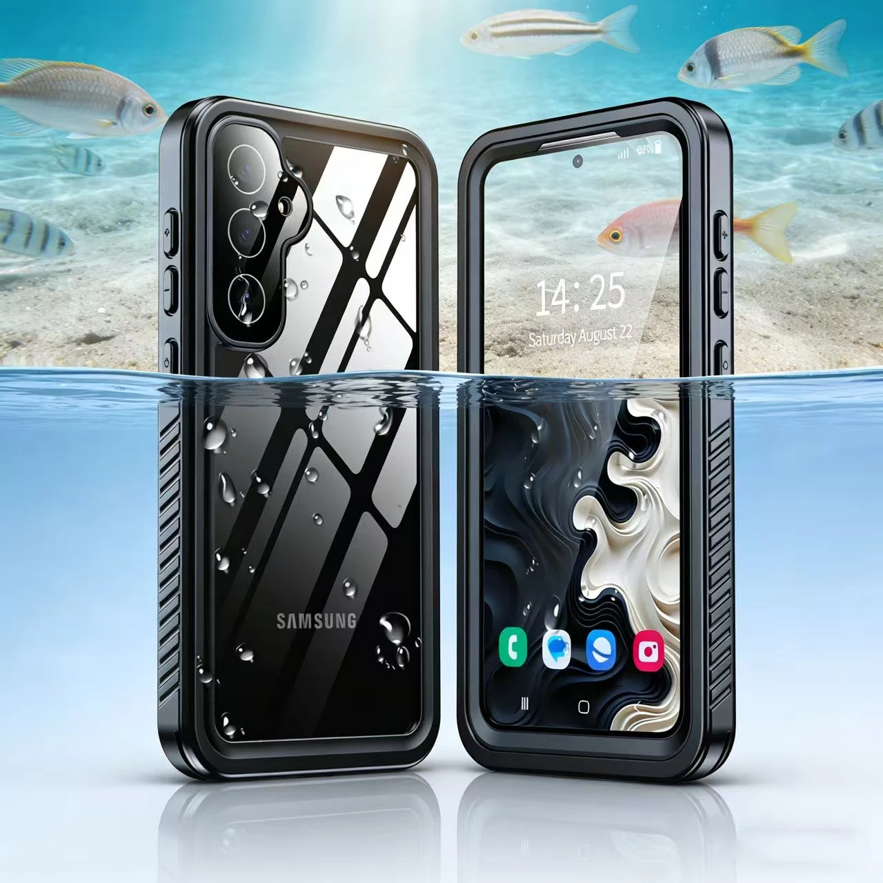 Фото Водонепроницаемый чехол IP68 для Samsung Galaxy S26 Ultra S25 Edge S24 S23 S22 S21 FE S20 Plus Note 20 Ultra, роскошный чехол для телефона для плавания №1