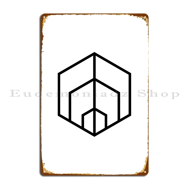 

Black And White Glyph Rune Metal Sign PaintingParty Designing Custom Club Tin Sign Poster