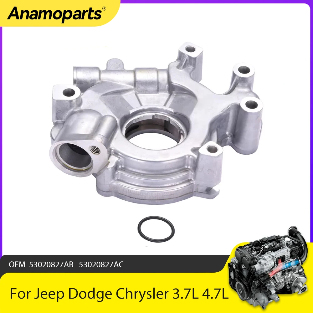

Масляный насос двигателя подходит для Jeep Dodge Chrysler Mitsubishi Ram 3.7L 4.7L V6 GAS SOHC 02-13 53020827 АБ 53020827 АК