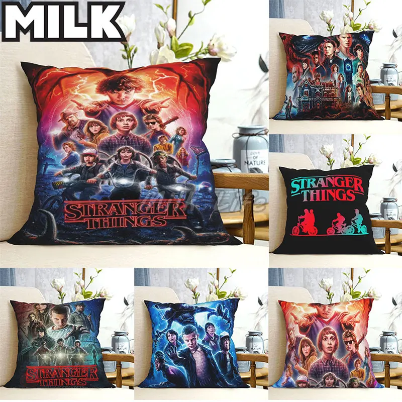 

Four Seasons Pillowcase American Movies Strange Things Pillowcase Bedroom Sofa Chair Waist Pillow Cover Home Party Cushion Cove